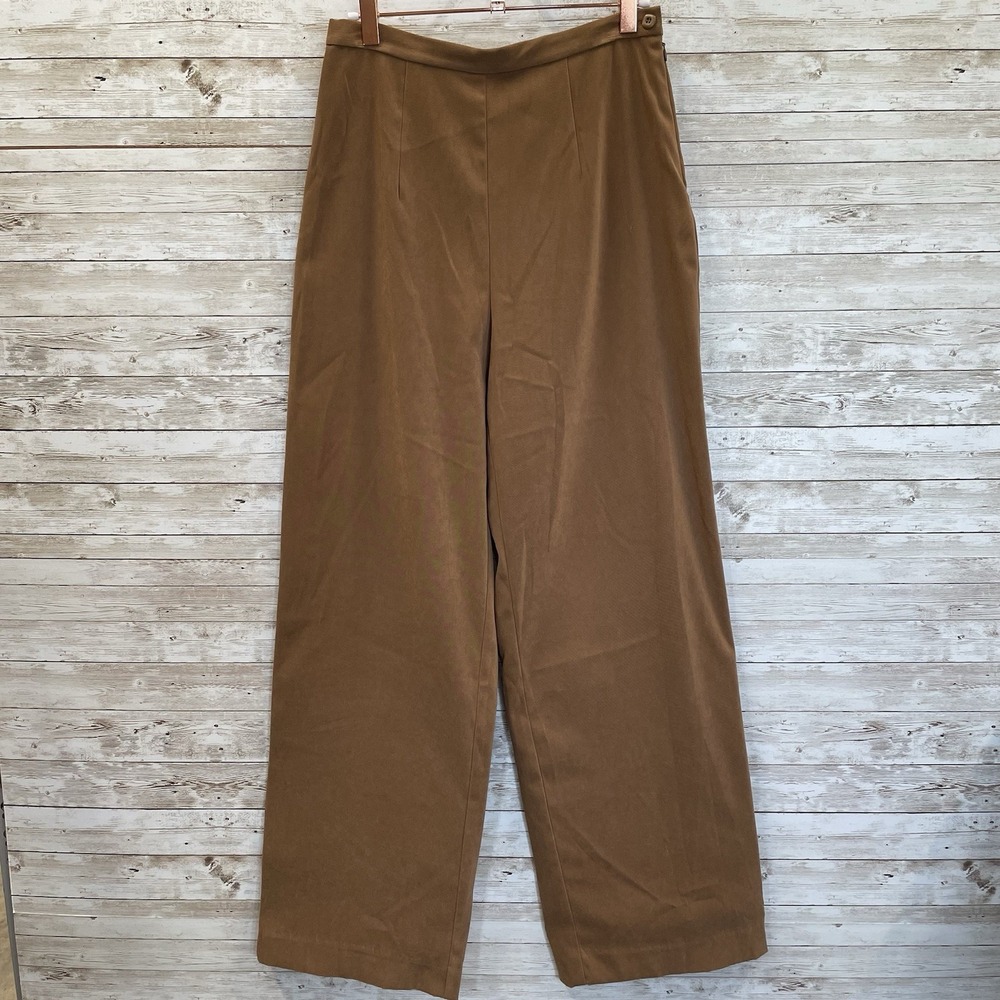 Amanda Smith Womens 6 Dress Pants Brown Flat Front Career Business Office Dressy